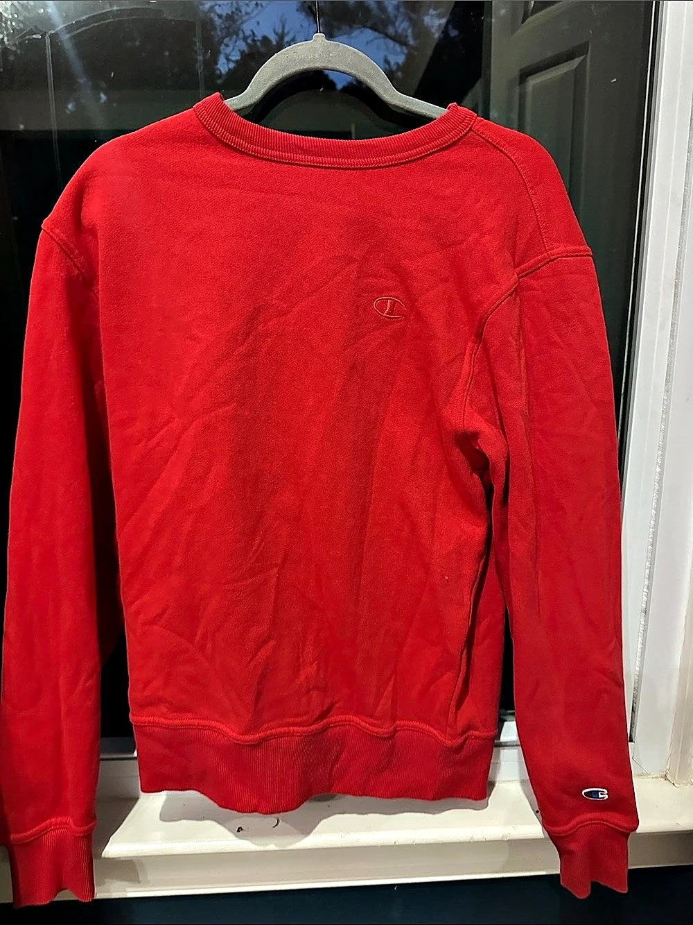 Champion Reverse Weave Crewneck Sweatshirt Men'Small Red Crewneck Sweatshirt